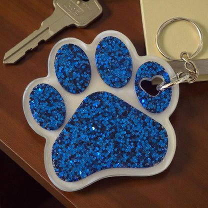 Pawprint Glitter Keychain