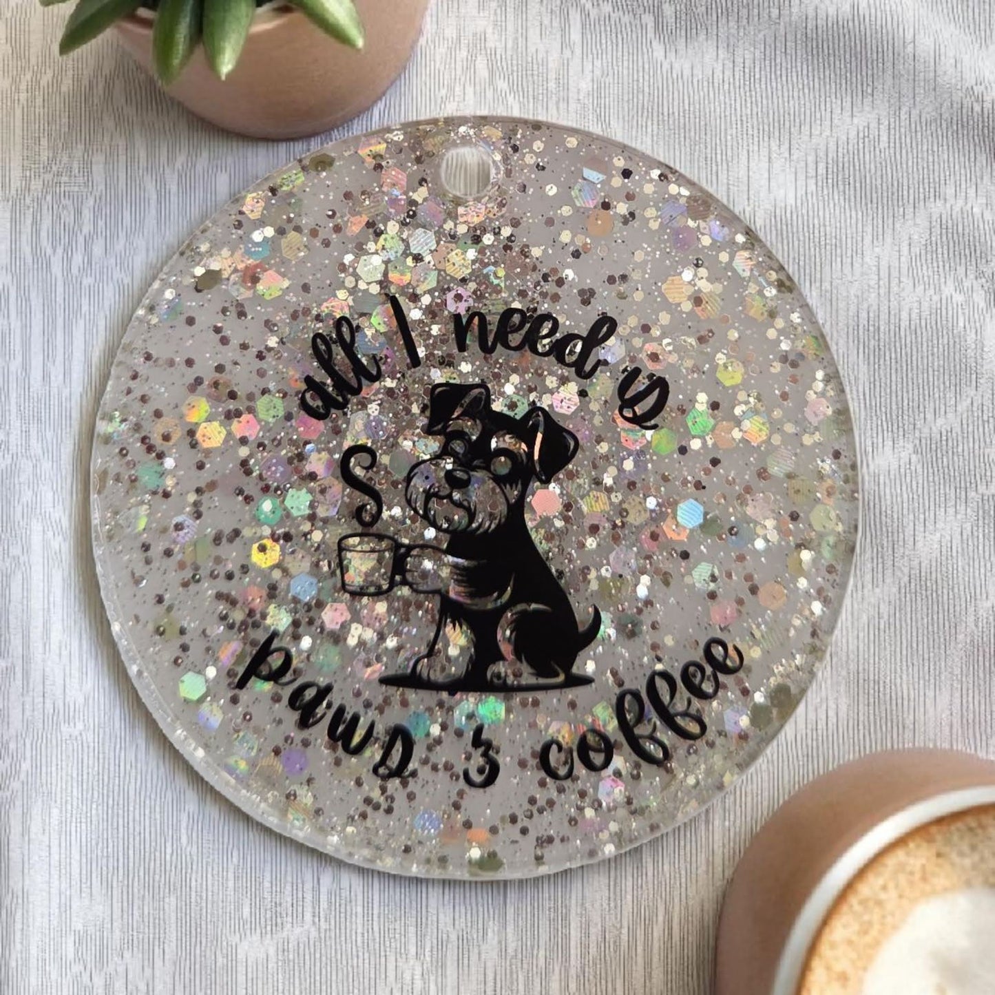 All I need is paws & coffee - Keychain