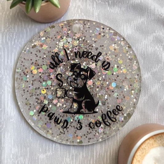 All I need is paws & coffee - Keychain