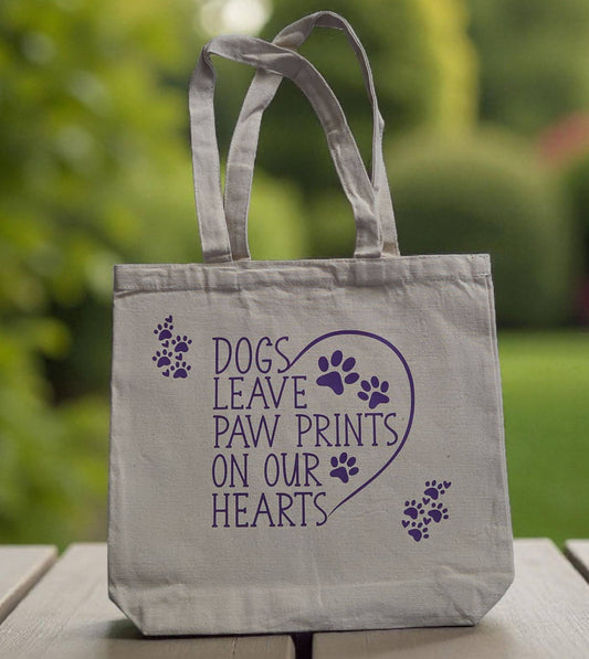 Dogs Leave Paw Prints On Our Hearts Tote Bag
